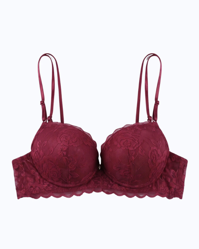 Padded Push-up Bra - Rose - Maroon