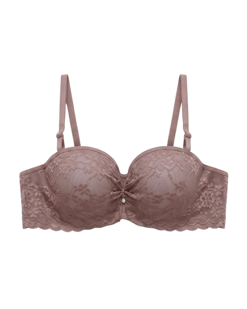 Padded Underwired Push-up Bra - Flowia - Brown