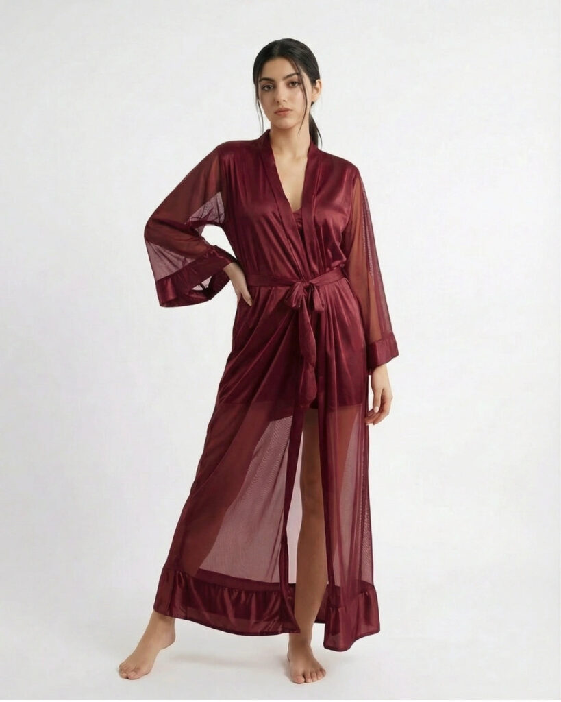 Gown Set – Rinny Silk – Maroon