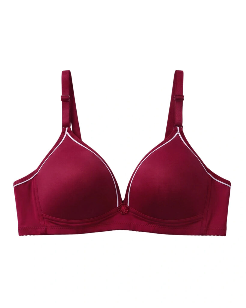 Padded Non-Wired T-shirt Bra - Serene - Maroon