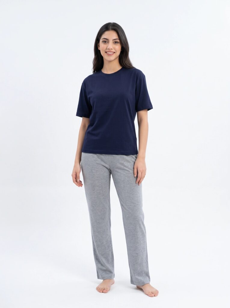Drop Shoulder Cotton PJ Set - Daily Comfort
