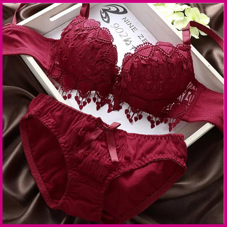 Flourish Women Lace embroidered Push Up Underwire Bra And Panty