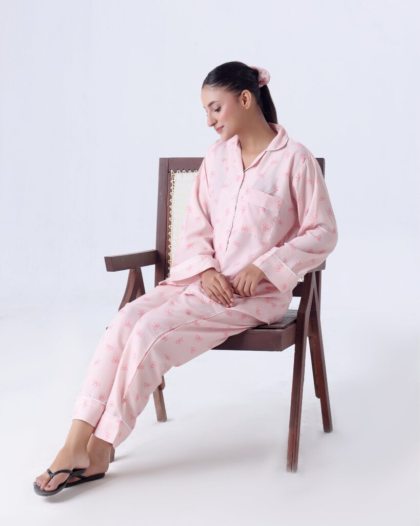 Summer Pajama Suit – Pink Bow