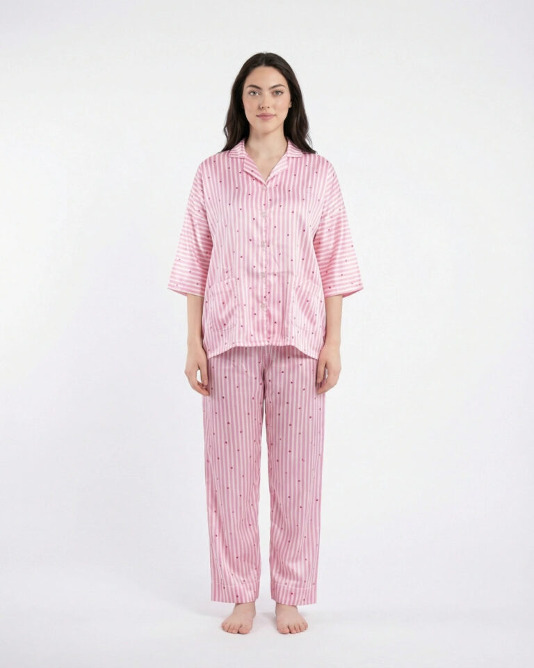 Drop Shoulder Silk Pajama Suit – Dreamy Hearts