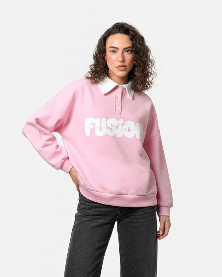 Fleece Polo Style Sweatshirt - FUSION