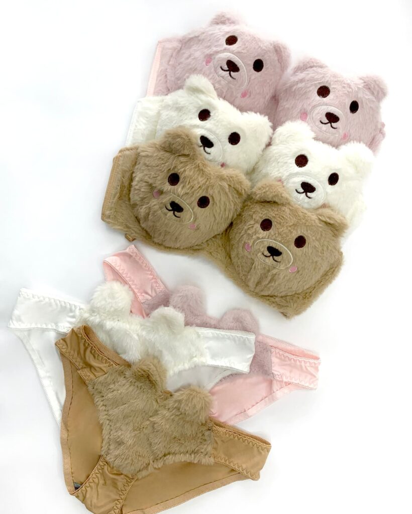 New High Quality Sexy Cute Kitty Anime Soft Plush Design Bra & Panty Set