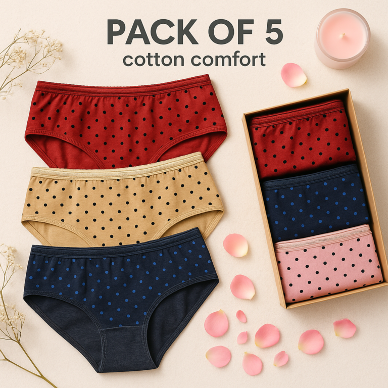 Pretty Wear Budget & Comfortable Polka Dotted Cotton Brief Women Seamless Underwear
