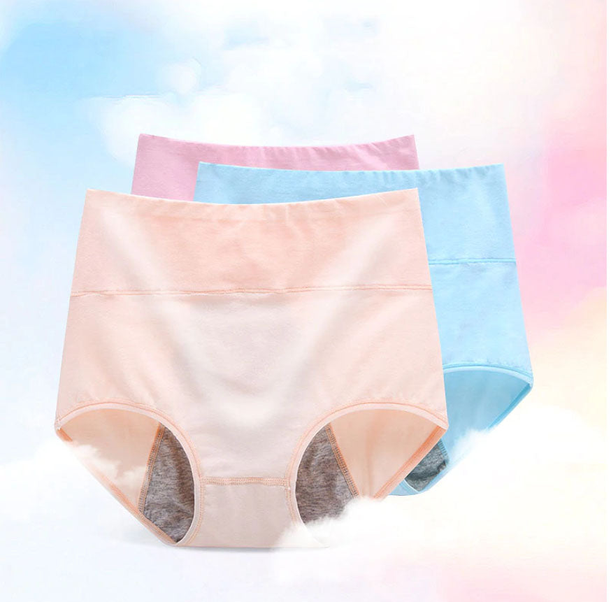 Pack Of 3 - Mid Waist Seamless Anti-Leak Menstrual Period, Leak-Proof Pan