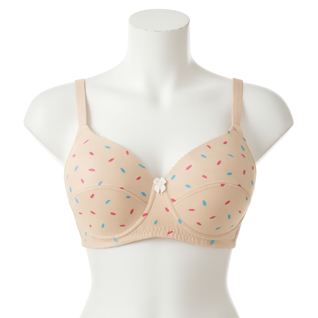 Pretty Wear 1 Pc Light Padded Cotton Printed Soft & Breathable Bra