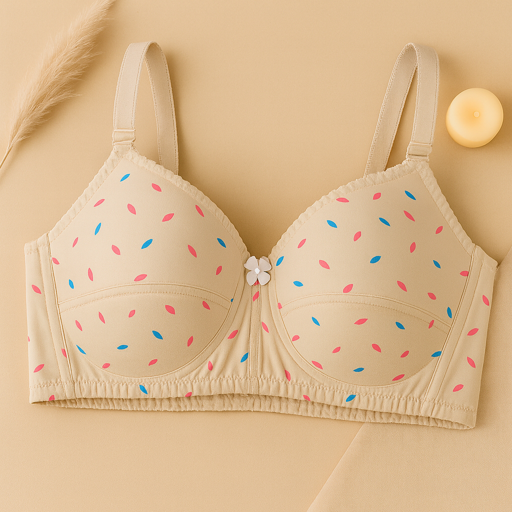 Pretty Wear 1 Pc Light Padded Cotton Printed Soft & Breathable Bra
