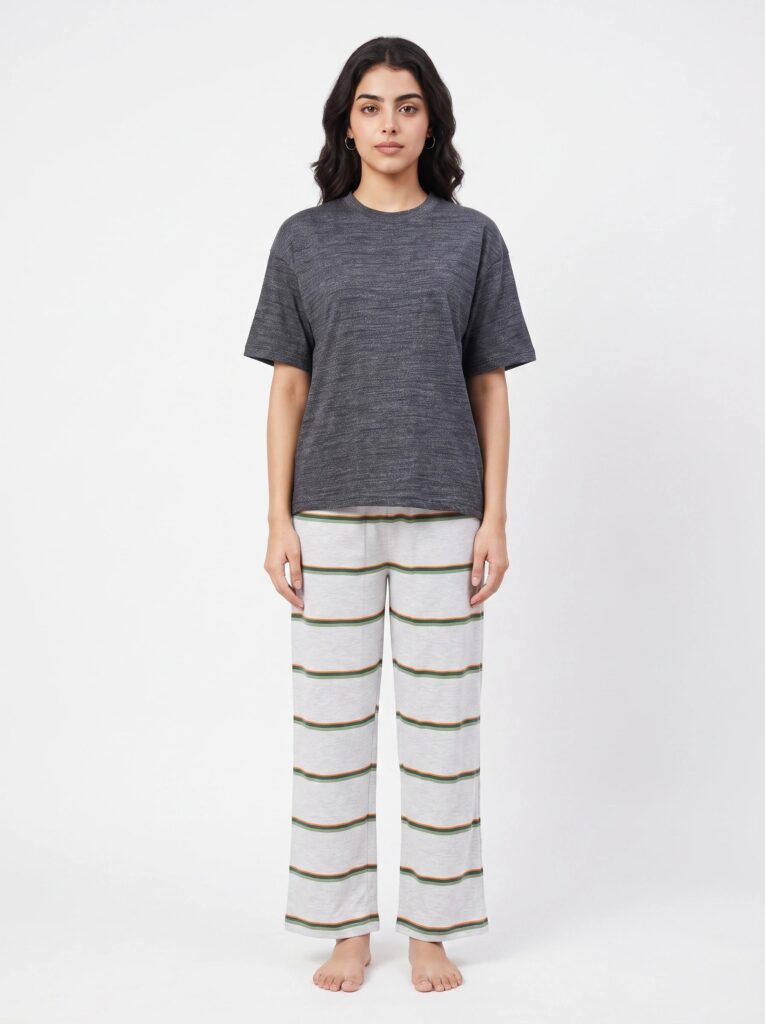 Drop Shoulder Cotton PJ Set – Urban Stripe