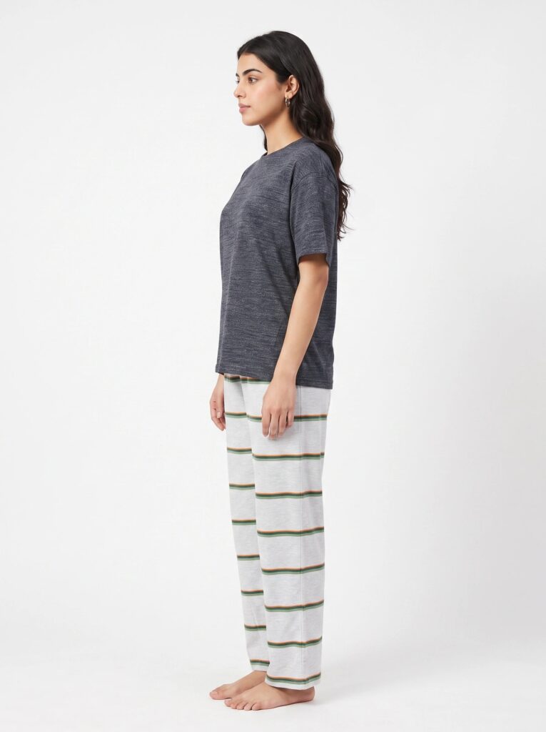 Drop Shoulder Cotton PJ Set – Urban Stripe