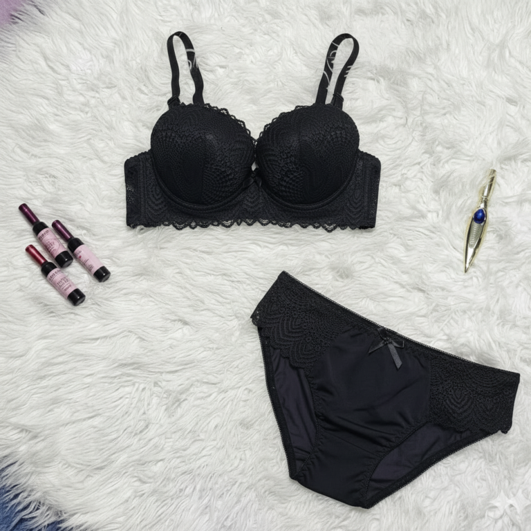 Flourish High Quality Double Padded Wired Push-Up Lace Bra & Panty
