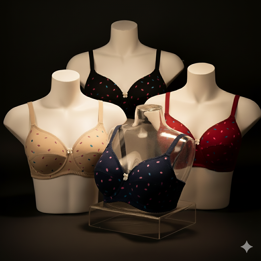 Pretty Wear 1 Pc Light Padded Cotton Printed Soft & Breathable Bra