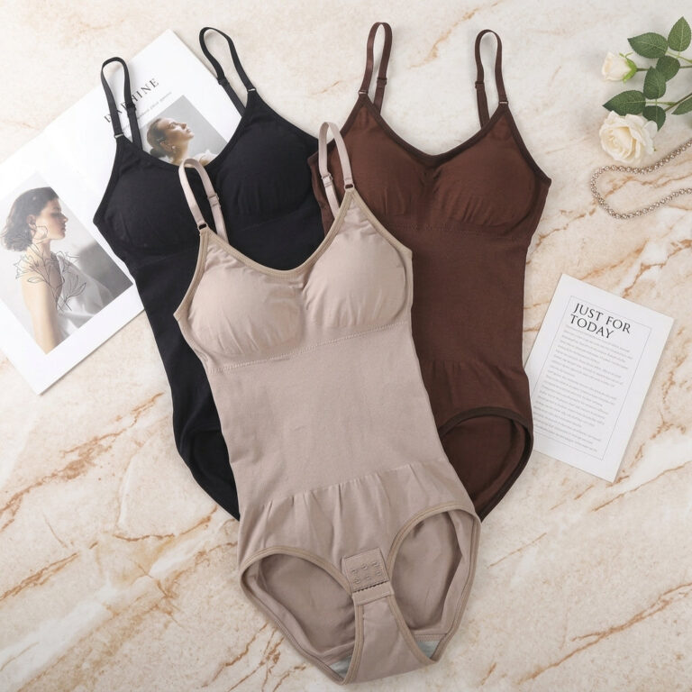 Seamless Tummy Control Bodysuit – Open-Bust Crotch Hook Sculpting