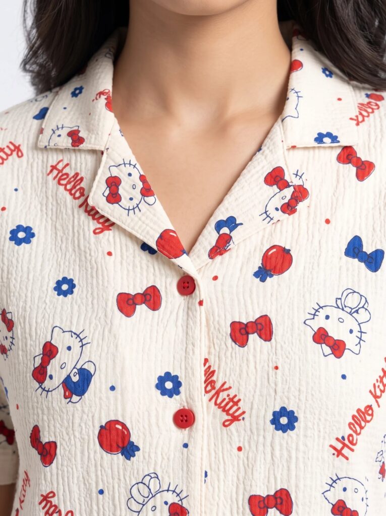 Summer Crinkled Pajama Suit – Kitty Charm