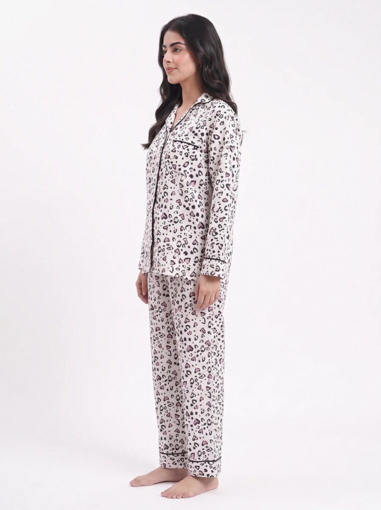 Silk Pajama Suit – Ivory Heart