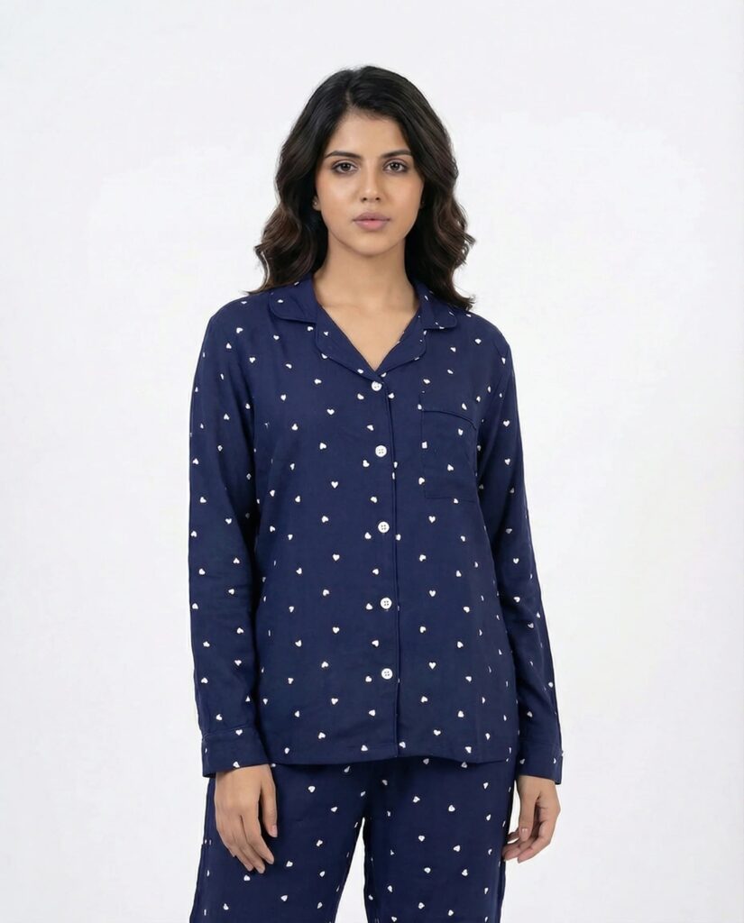 Linen Pajama Suit – Midnight Heart
