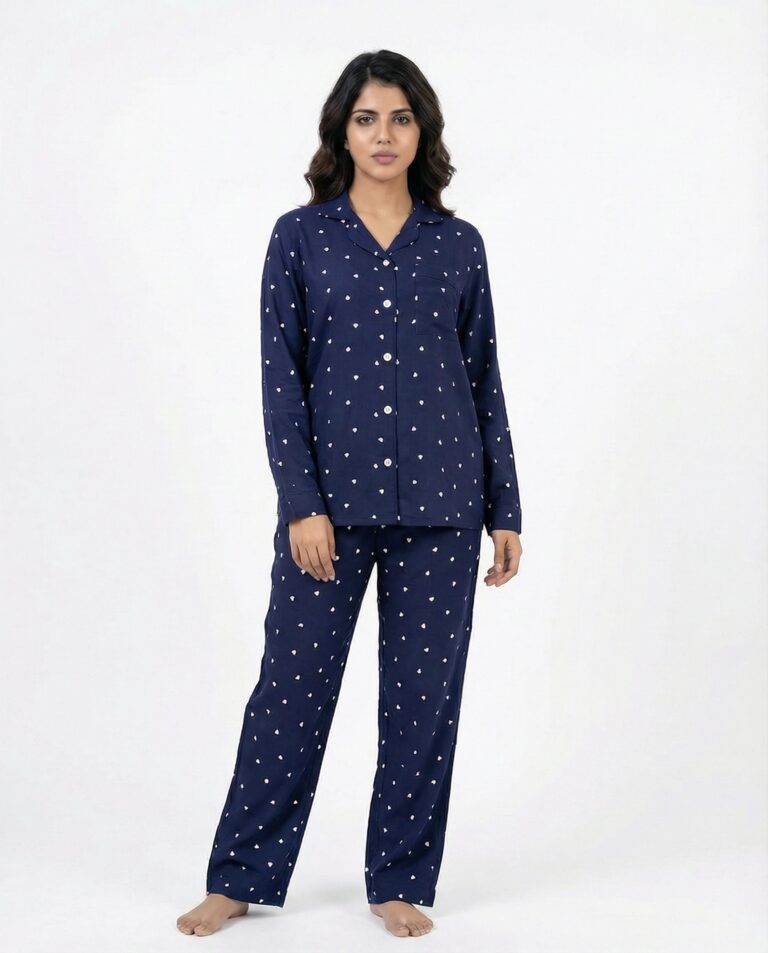 Linen Pajama Suit – Midnight Heart