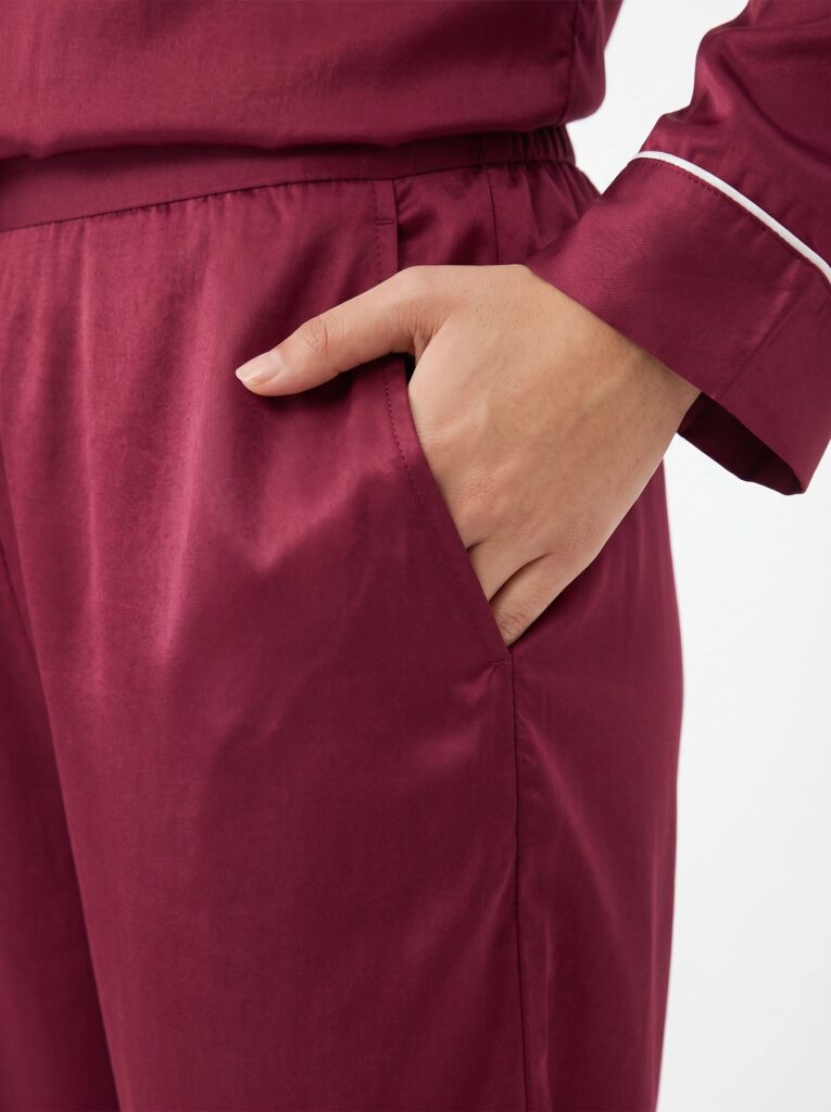 Satin Silk Pajama Suit – Noir