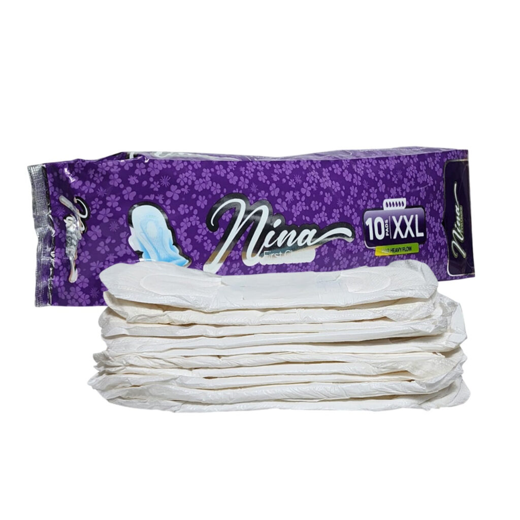 Nina First Choice Sanitary Pads (10 Pads) – Cottony Soft, 3D Core & Firm-Fit Wings