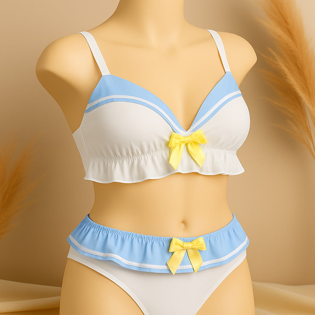 Pretty Wear High Quality Sailor Moon Style Cute Bra and Pantie Set Bralette