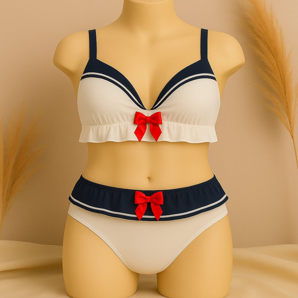 Pretty Wear High Quality Sailor Moon Style Cute Bra and Pantie Set Bralette
