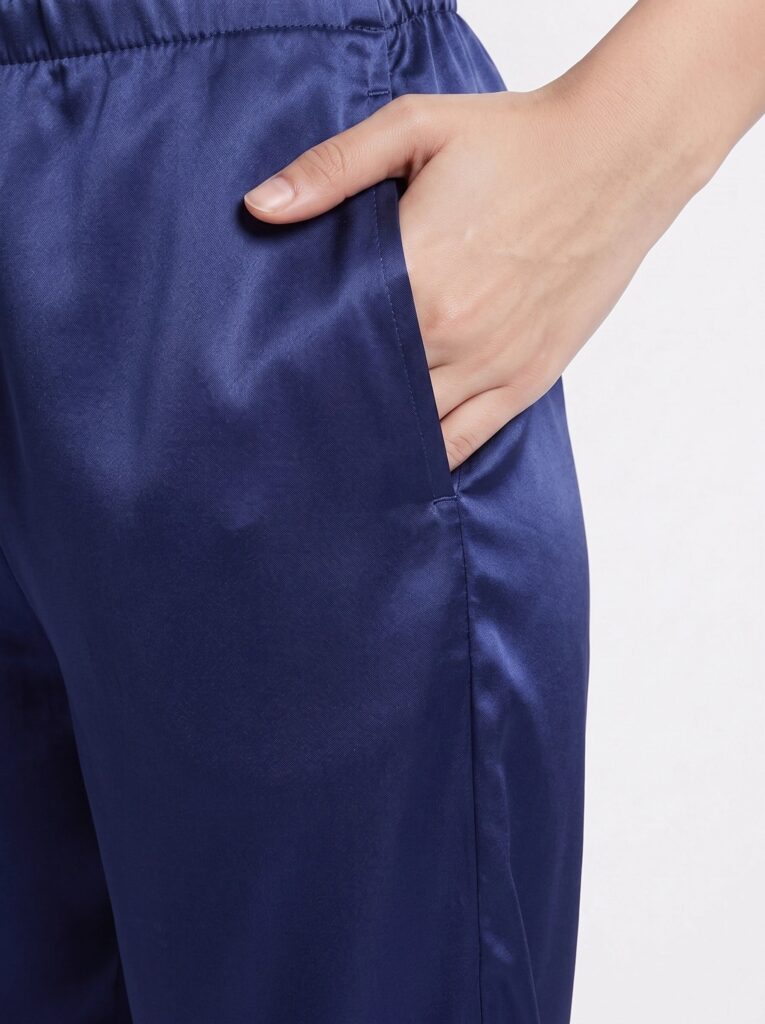 Satin Silk Pajama Suit – Noir