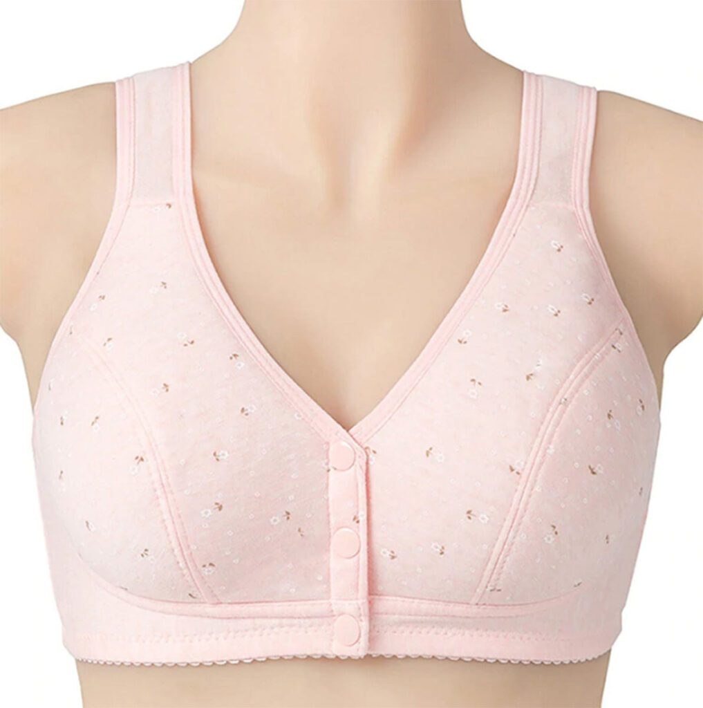 Comfortable Solid Seamless Front Button Nursing