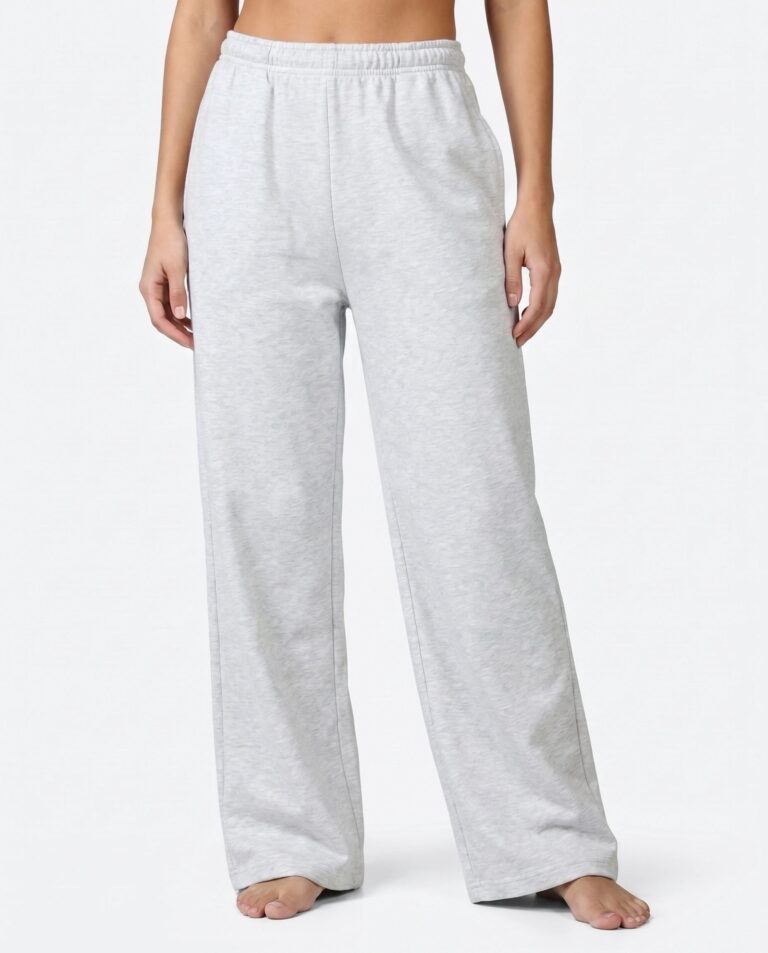 Cotton Terry Wide Leg Trouser