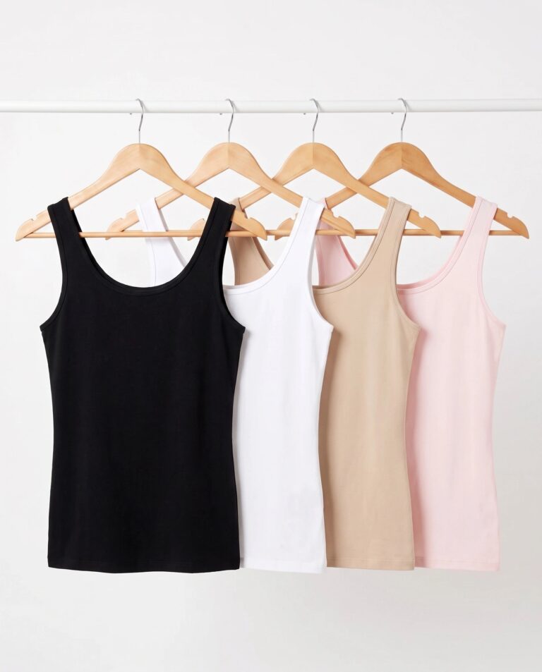 Pack Of 4 – Soft Cotton Camisole – Wide Strap