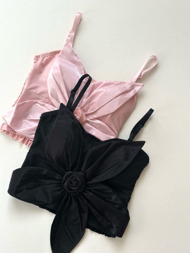 Pretty Wear Satin Big Bow Flower Bra Top – Soft Padded, Adjustable, Elegant Party Wear Top for Girls & Women