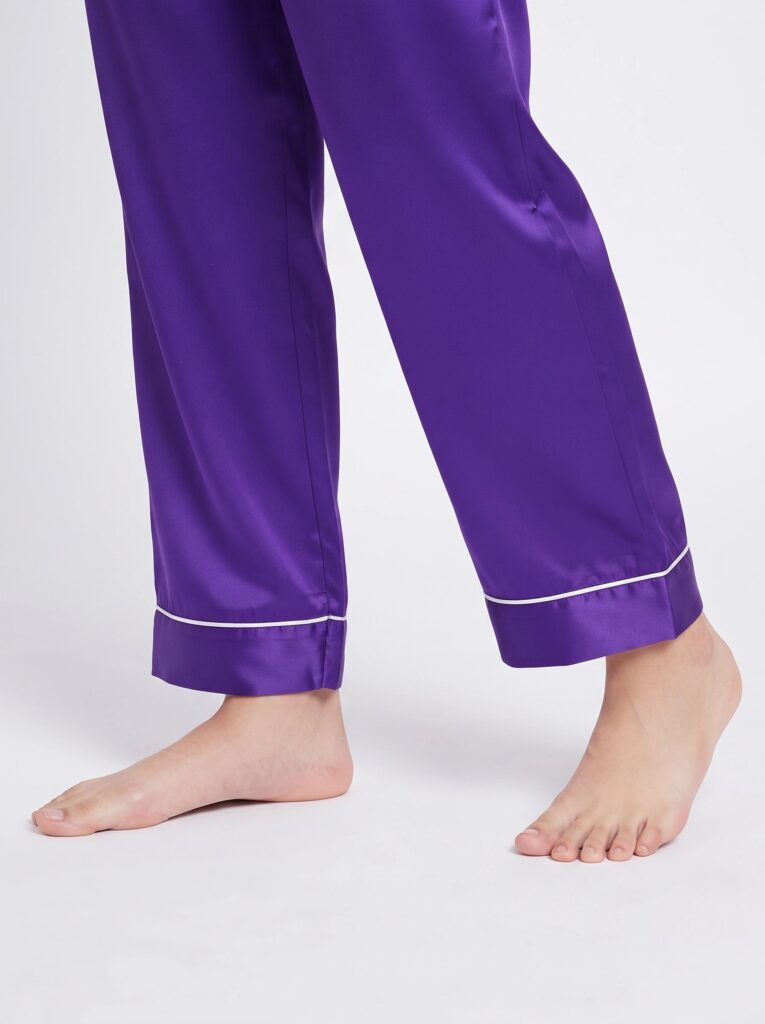 Satin Silk Pajama Suit – Noir